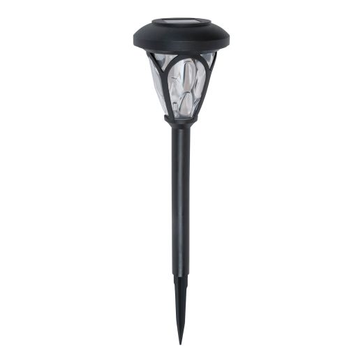 Solar Stake Light with Textured Lens – Black