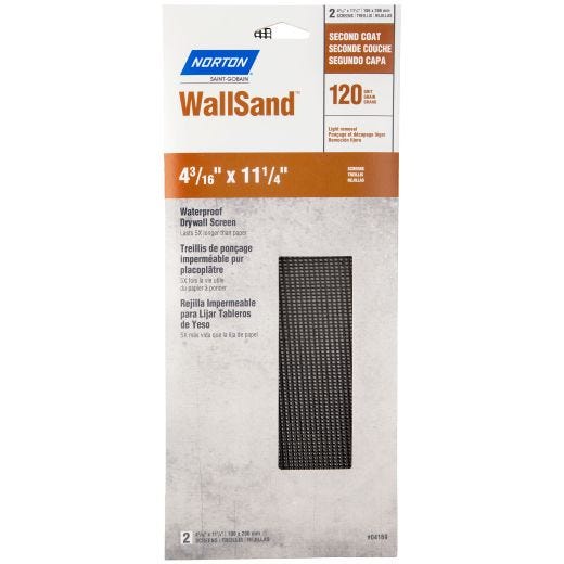 Wallsand Drywall Sanding Screen Sheets 4"X11" 120grit-2/Pack