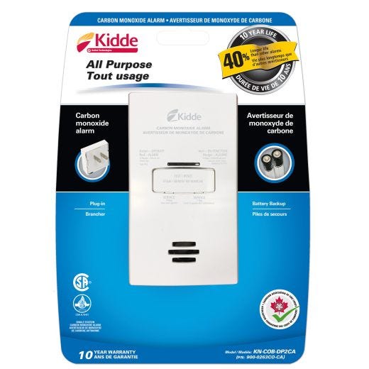 Carbon Monoxide Alarm Plug In with Battery Backup