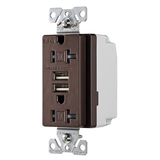 USB Charger with Duplex Receptacle - Oil Rubbed Bronze