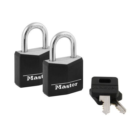 1-3/16in (30mm) Wide Covered Solid Body Padlock-2/Pack