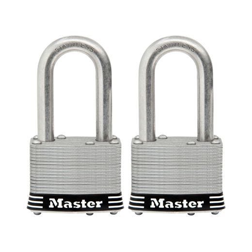 1-3/4" Wide Padlock with 1-1/2" Shackle-2/Pack