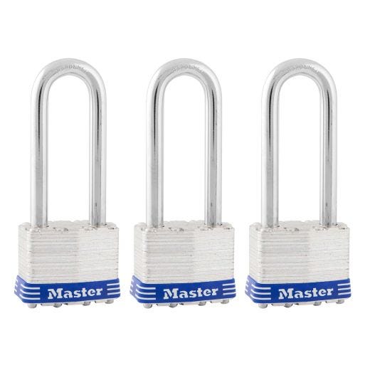 1-3/4" Wide Padlock with 2-1/2" Shackle-3/Pack