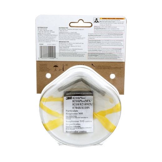 3m Paint Sanding Respirator, 8210H2-DC-2/Pack