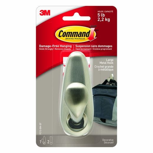 Command™ Large Forever Classic Metal Hook, Oil Rubbed Bronze