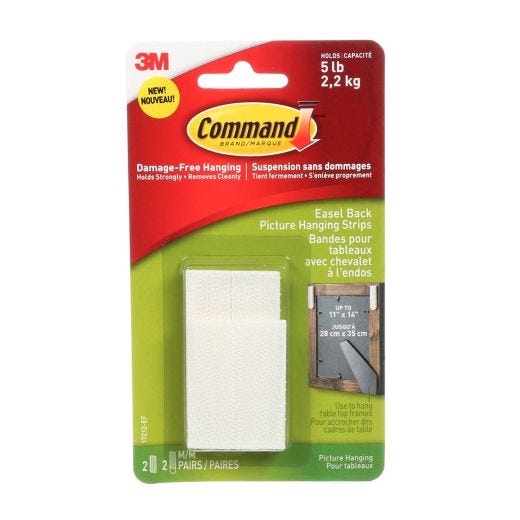 Command™ Medium Easel Back Picture Hanging Strips