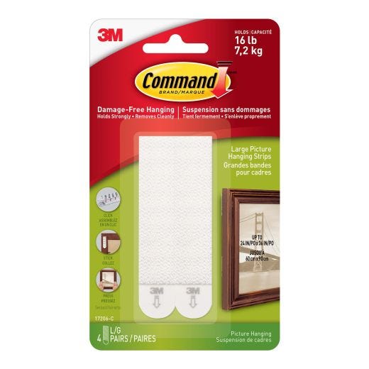 Command™ Large Picture Hanging Strips, Black