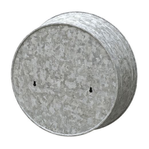 14" Galvanized Round Wall Pot