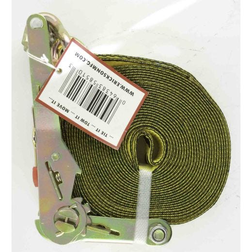 2" x 30' Ratchet with Double "J" Hooks 10,000 Lb