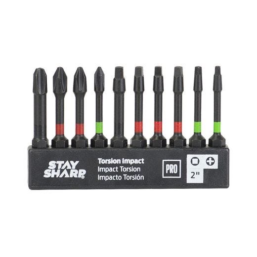 2 Inch Assorted Torsion Impact Screwdriver Bit Clip-10/Pack
