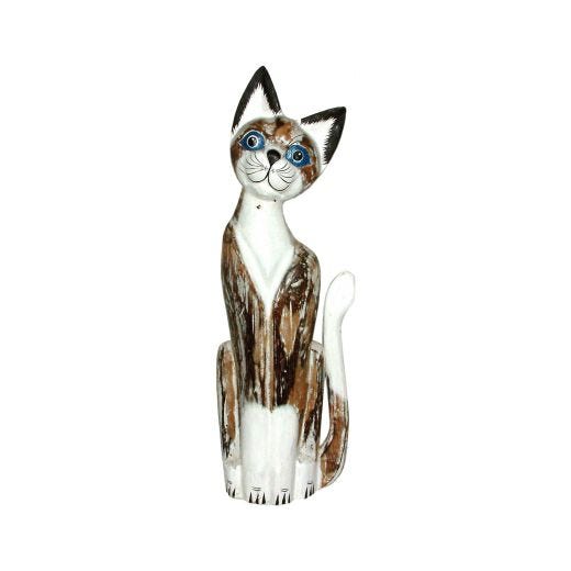 24" Wooded Cat Decoration