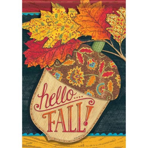 Hello Fall Acorn Garden Flag