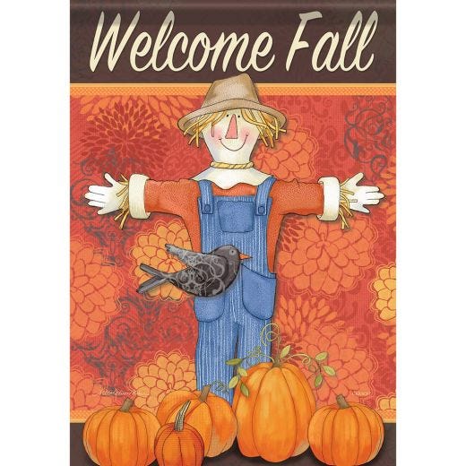 Scarecrow Hello Welcome Fall Garden Flag