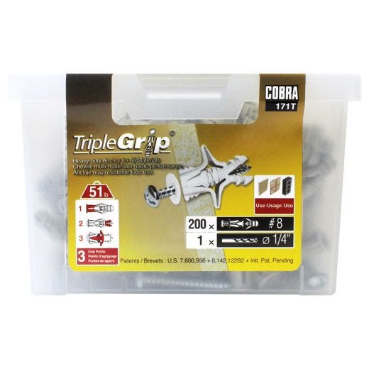 Triplegrip #8 Grey + Screws