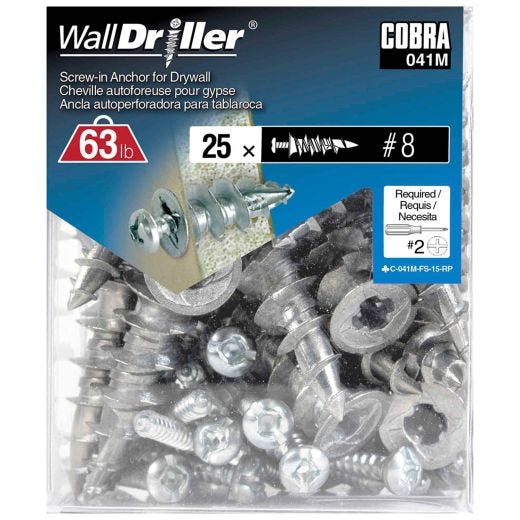 Walldriller #8l Zinc + Screws