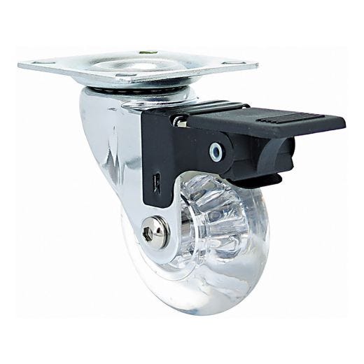 2" Jewel Swivel Caster Chrome Finish Front Brake