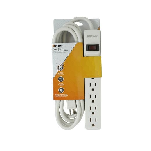 6 Outlet Power Strip 8' Cord