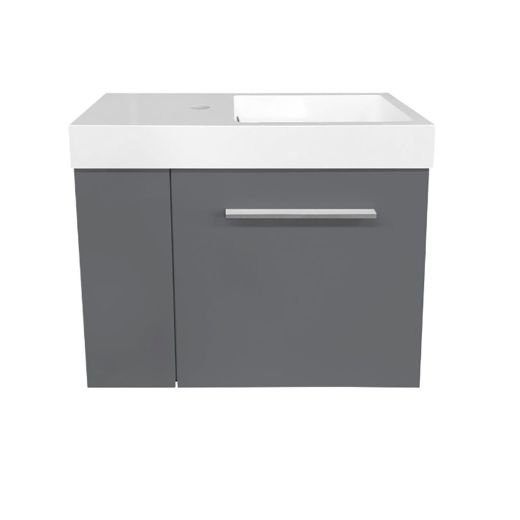 24" Mini Light Grey Wall Hung Vanity Combo