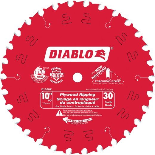 10 Inch x 30t Plywood Ripping Blade