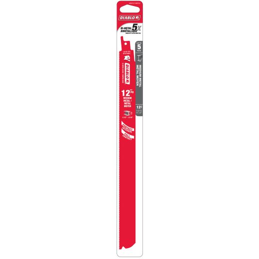 12 Inch Bi-Metal Medium Metal Reciprocating Blade-5/Pack