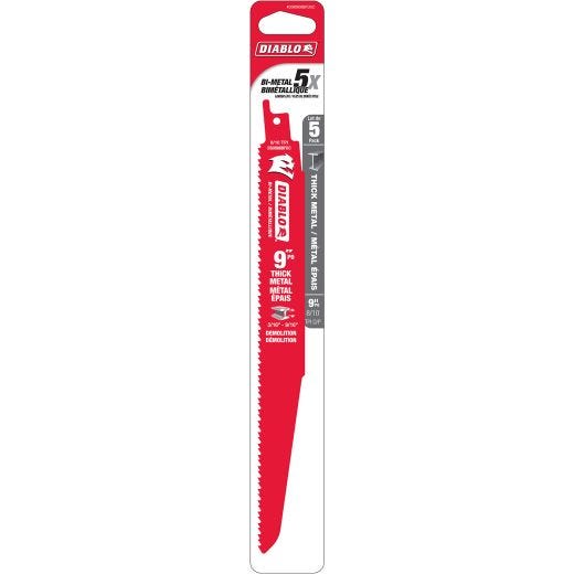 9 Inch Bi-Metal Thick Metal Reciprocating Blade-5/Pack
