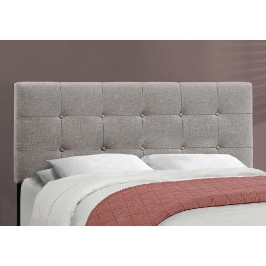 Grey Linen Queen Bed