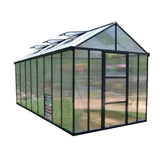 Glory Greenhouse 8' x 16' - Grey Frame - 10 mm Panels