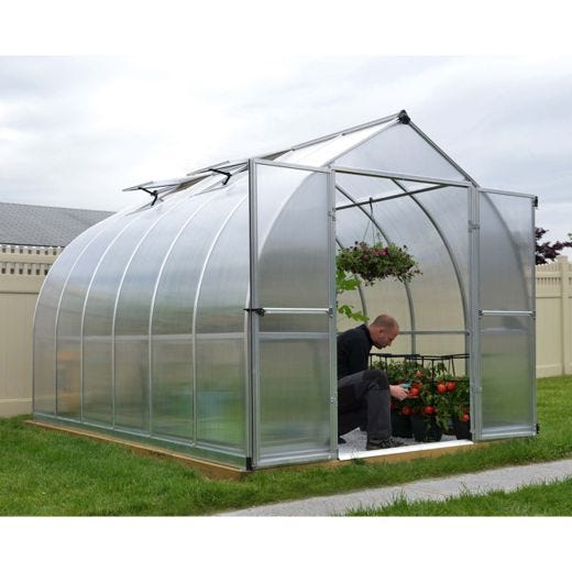 Bella Greenhouse 8' x 12' Aluminum Frame - 10 mm Panels