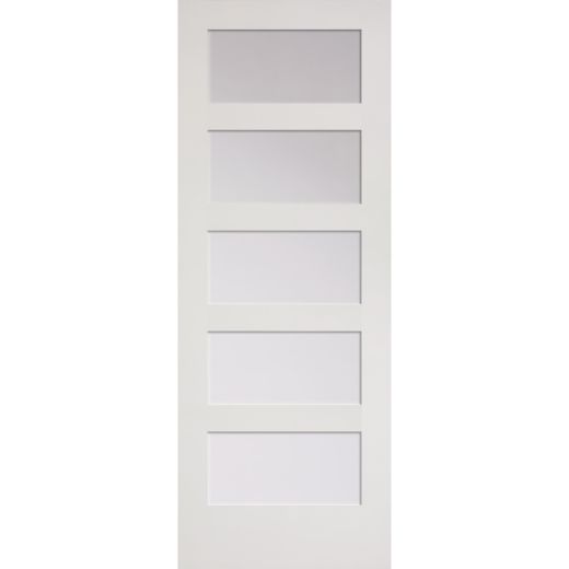 1-3/8" x 24" x 80" MDF 5 Lite Clear Panel