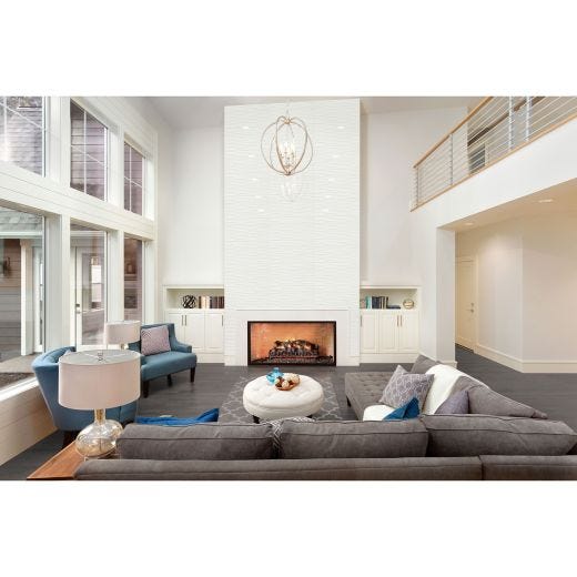 12"x24" White Oblique Glossy Linea Wall Tile 15.5 Sq-Ft/Box