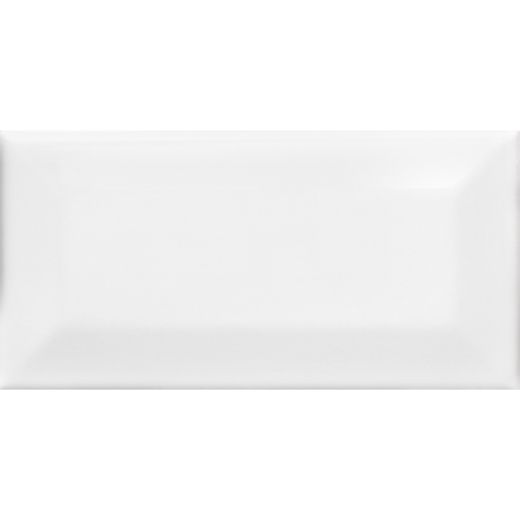 3" x 6" Soho Beveled White Gloss Wall Tile
