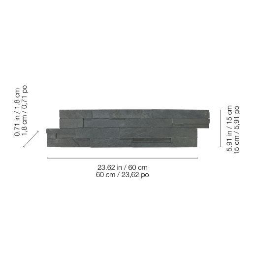 Pierre 6 x 24 po Ledger carbone