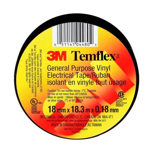 3M Temflex Vinyl Electrical Tape-10/Pack