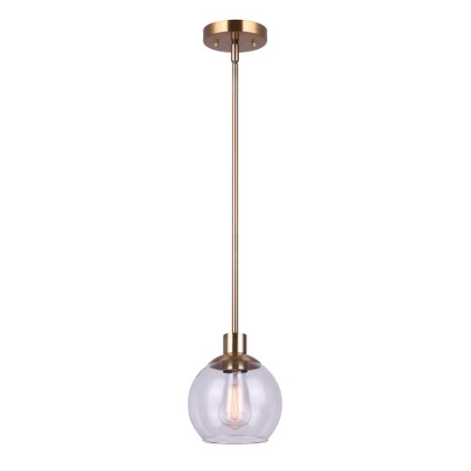 Landry Pendant, Gold with Clear Glass