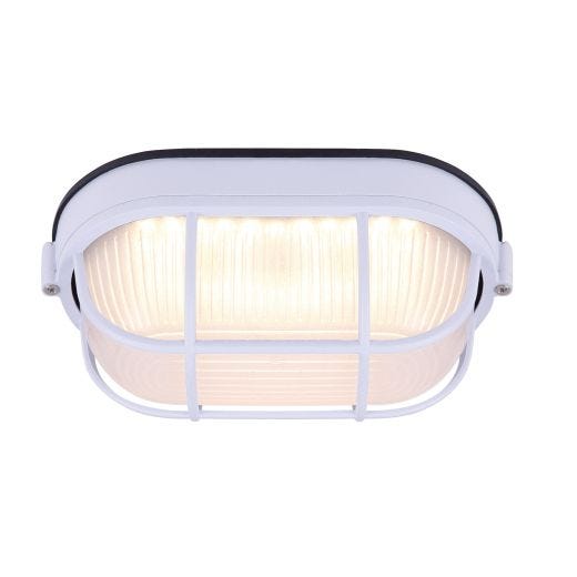 LED Oval Light, White with Frosted Glass