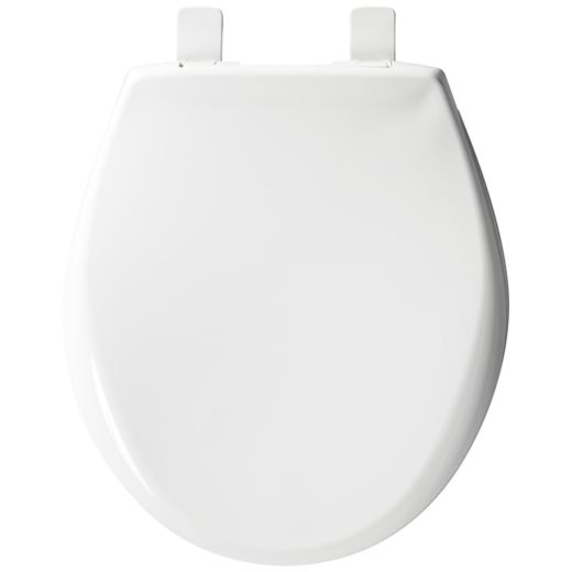 Round Plastic Toilet Seat In White with STA-TITE®