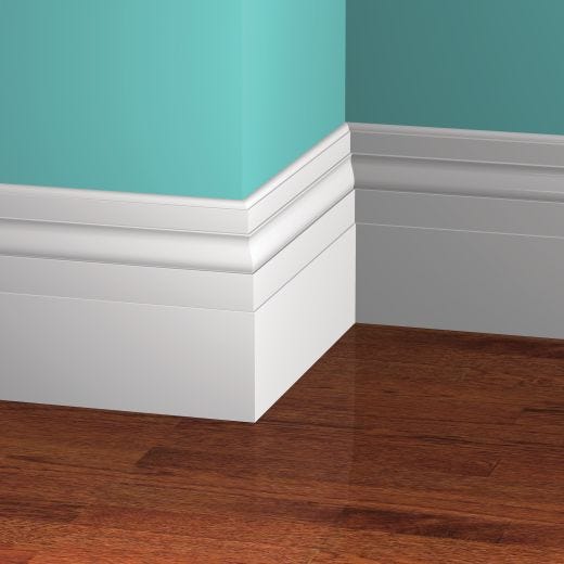 5/8" x 7-1/4" x 12" MDF Colonial Baseboard Moulding