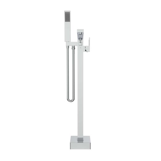 Floor Mounted Bath Filler with Handheld Shower In Chrome
