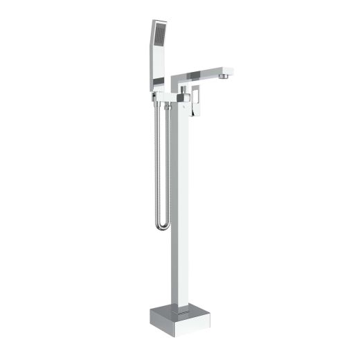 Floor Mounted Bath Filler with Handheld Shower In Chrome