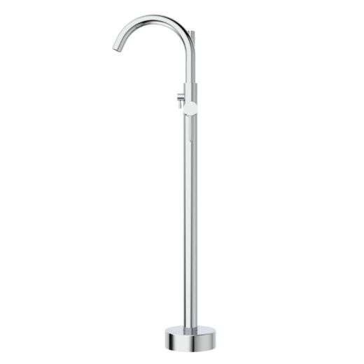 Floor Mounted Bath Filler with Hand Held Shower in Chrome