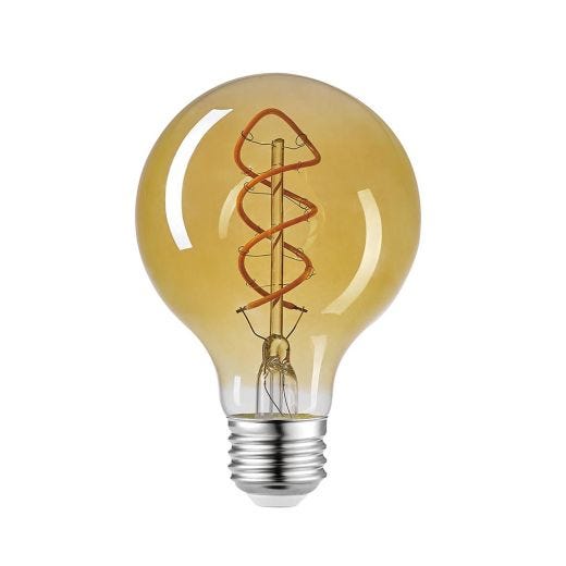 6.5 Watt - 60 Watt Amber Spiral LED G25 E26 Light Bulb