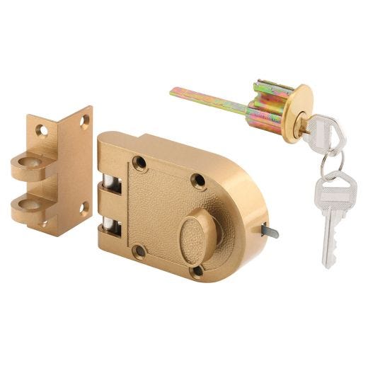 Deadlock, Jimmy-Resistant, Single Cylinder, Brass Finish