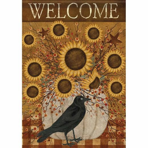 Pumpkin and Sunflowers Garden Flag