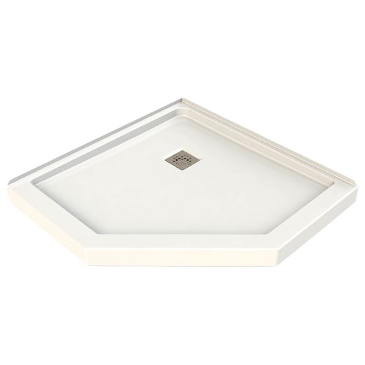 40" White Neo-Angle Shower Base 3" High