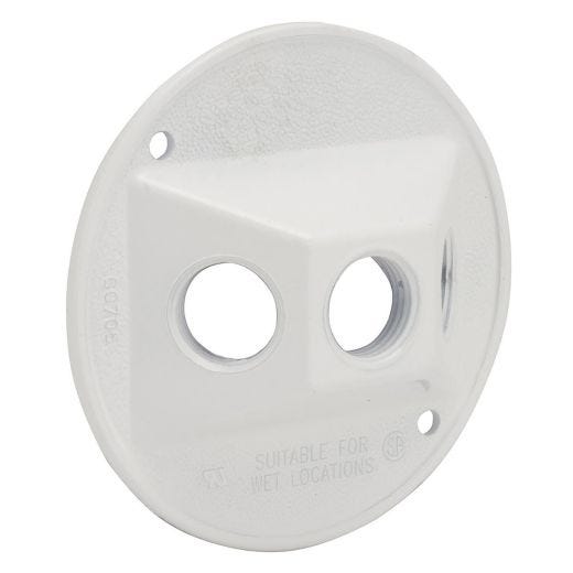 Round White Three Outlet Weatherproof Cover