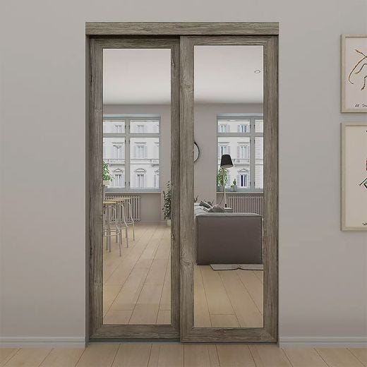 60" X 80" Antique Sliding Mirror Door