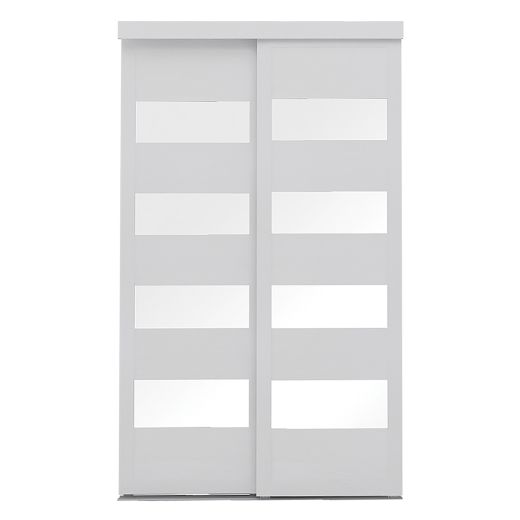 48" X 80-1/2" Fusion 4 Lite Sliding Door White