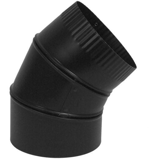 7" x 45 Degree Black Matte Adjustable Elbow