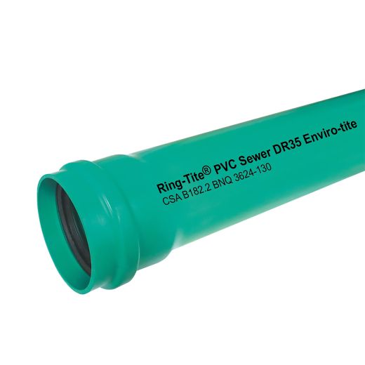 PVC Gasket Sewer 6" Pipe Green DR 35 Envirotite