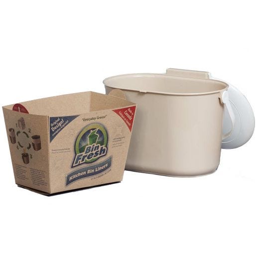 8L Kitchen Bin Liner Beige-6/Pack